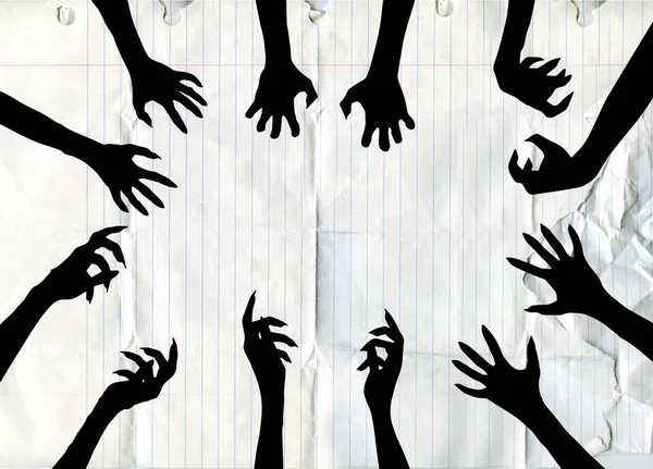 Zombie Hand Silhouette Clip Art Design Vektor — Stockvektor