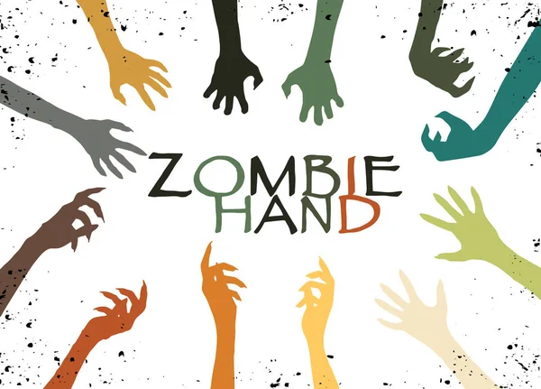 Zombie mão silhueta Clipe Art Design Vector —  Vetores de Stock