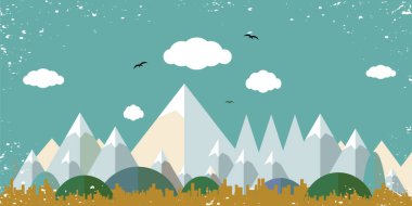 Düz tasarım peyzaj vektör.