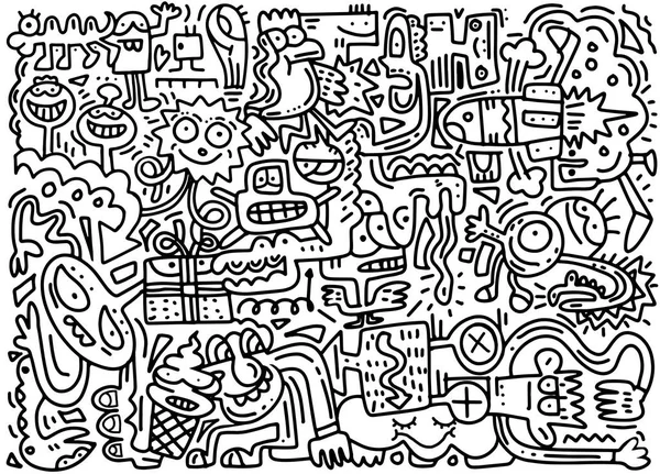 Dibujado a mano del fondo de la fiesta Doodle. Ilustración vectorial — Archivo Imágenes Vectoriales