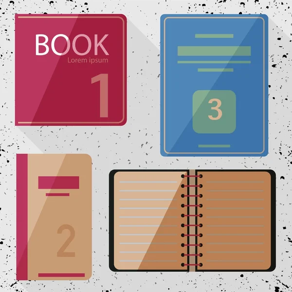 Set of book icons in flat design style. — Stock Photo, Image