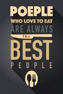 Yemek tipografik teklif, baskı pişirme duvar sanatı ile ilgili. Vektör VI