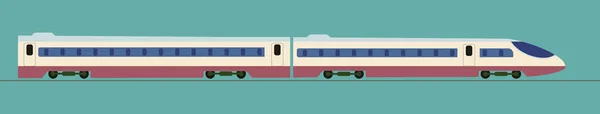 Tren expreso de pasajeros. Transporte ferroviario — Vector de stock