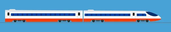 Tren expreso de pasajeros. Transporte ferroviario — Vector de stock