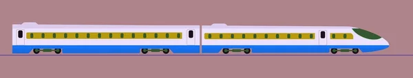 Express persontåg. Järnvägsvagn — Stock vektor