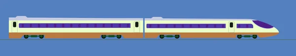 Tren expreso de pasajeros. Transporte ferroviario — Vector de stock