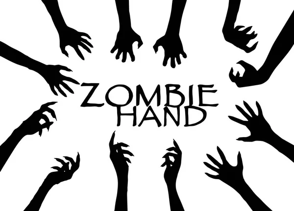 Zombie Hand siluett klipp Art Design vektor — Stock vektor