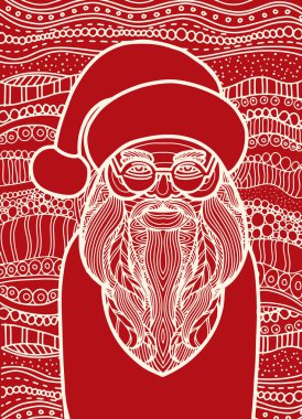 Boyama kitabı, dövme, s için Noel Baba zentangle tarzı çizim