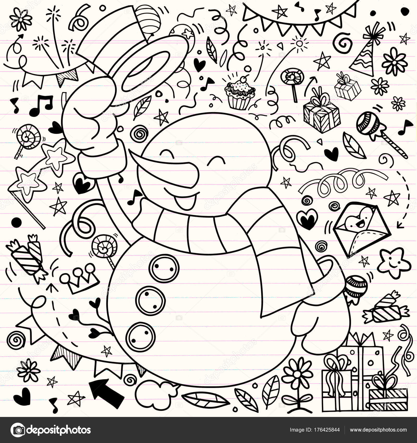 Dibujos De Navidad Para Colorear Kawaiis - Para Colorear