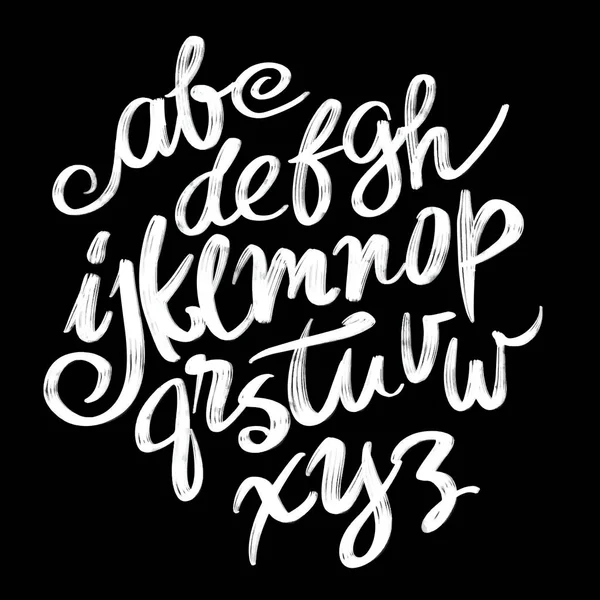 Vector alfabet. Belettering en aangepaste typografie voor ontwerpen: Logo, Poster, uitnodiging, handgeschreven borstel stijl moderne cursief lettertype geïsoleerd op achtergrond. — Stockvector