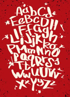 El yazı taslak yazı tipi. Vektör alfabesi