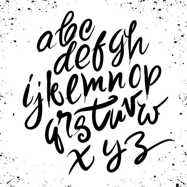 Font brush vintage hand drawn alphabet drawing with brush .Hand Stock