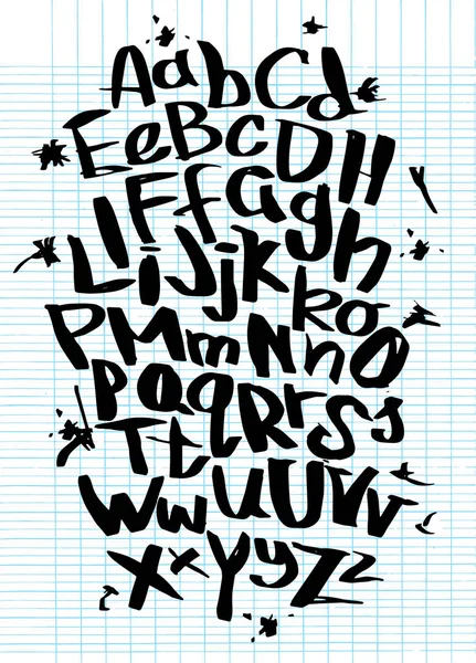 Hand lettering sketch font. Vector alphabet — Stock Vector