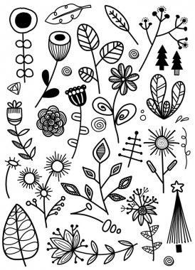 Çiçek elementleri seti