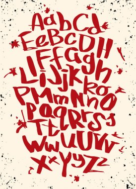 El yazı taslak yazı tipi. Vektör alfabesi