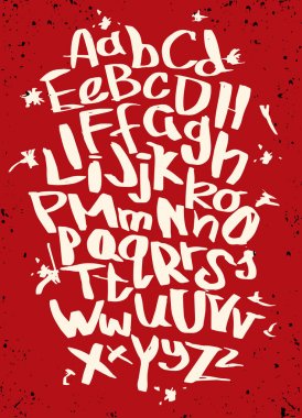 El yazı taslak yazı tipi. Vektör alfabesi