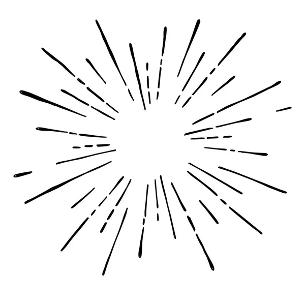 Sun burst, star burst sunshine. Radiating from the center of thi — Stock Vector