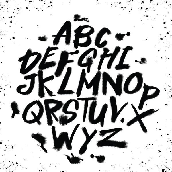 Lettres de l'alphabet dessinées à la main.Fonte manuscrite marqueur.Isolé let — Image vectorielle