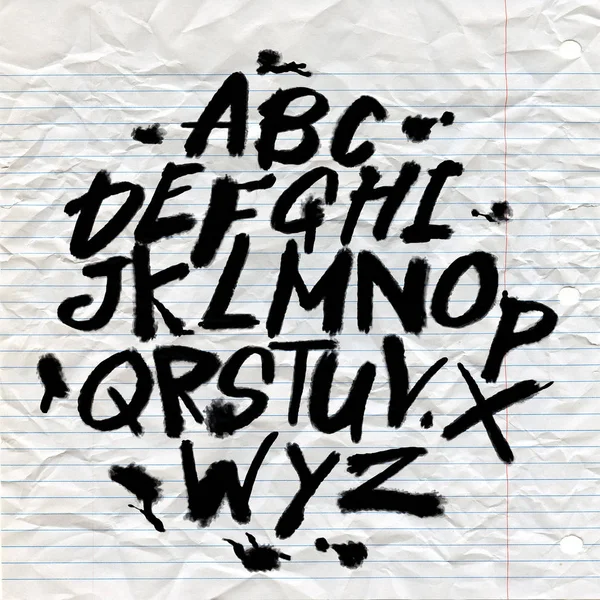 Letras do alfabeto desenhado à mão.Marcador letra manuscrita.Isolado deixar —  Vetores de Stock