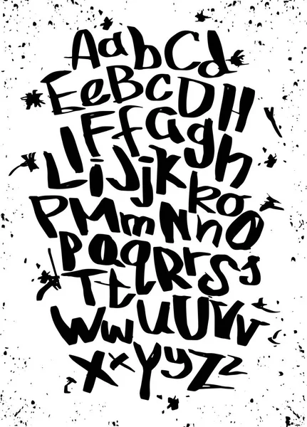Hand belettering schets lettertype. Vector alfabet — Stockvector