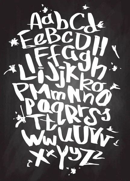 Χέρι γράμματα γραμματοσειρά σκίτσο. Διάνυσμα αλφάβητο — Διανυσματικό Αρχείο