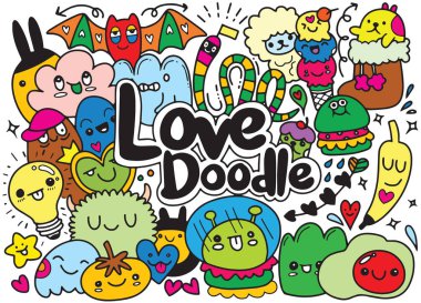 Komik sevimli canavarlar, yabancılar veya fantezi hayvanlar childr için