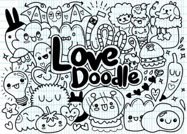 Komik sevimli canavarlar, yabancılar veya fantezi hayvanlar childr için