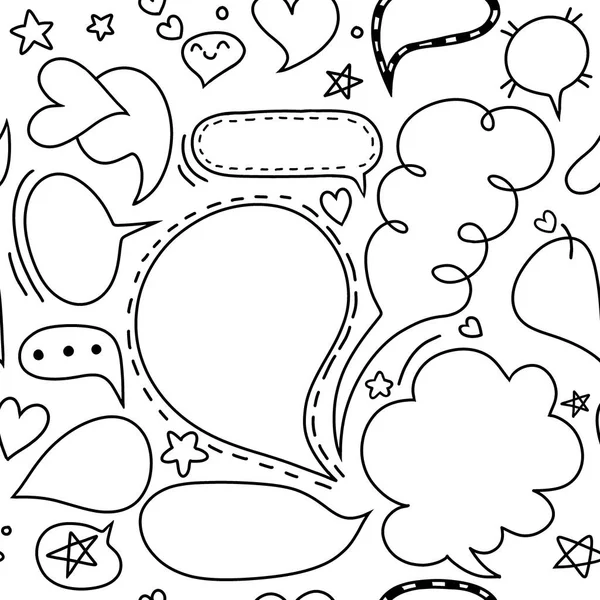 Mignon discours bulle doodle ensemble — Image vectorielle