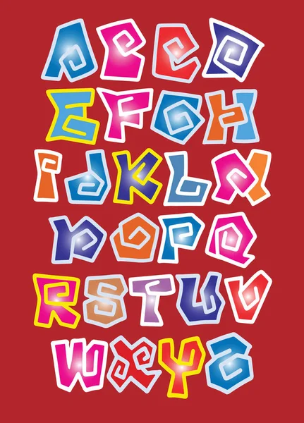 Çizgi roman alfabesi. Grafiti vektör yazı tipi. — Stok Vektör