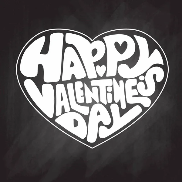 Feliz Dia dos Namorados cartão, tipografia, fundo com corações — Vetor de Stock