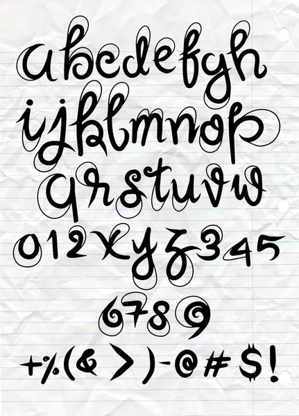 Vector handgeschreven brush script. Luxe brieven geïsoleerd op whit — Stockvector