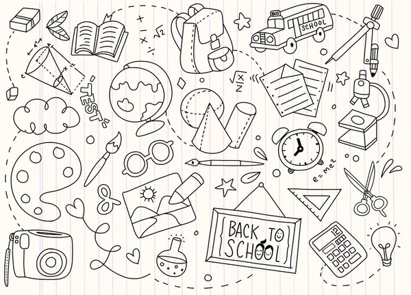 Back to School poster with doodles, Good for textile fabric desi — стоковый вектор