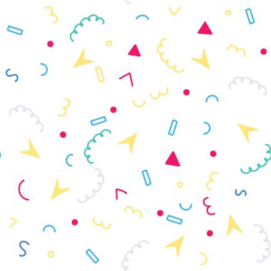 Geometrik vektör desen. Hippi moda Memphis tarzı.