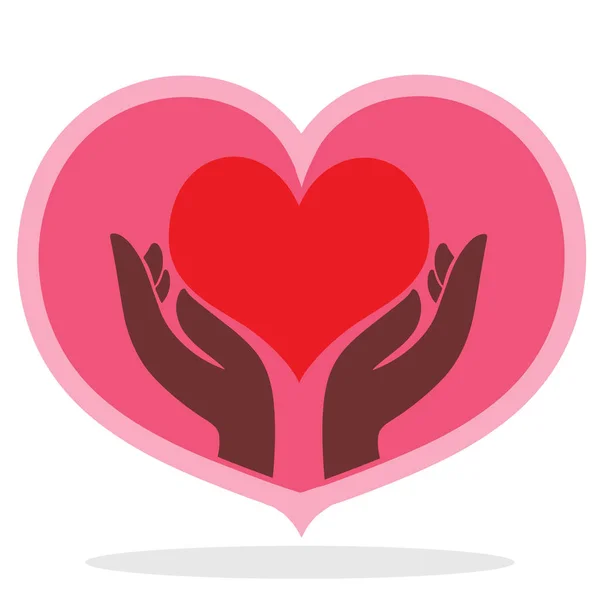 Heart on hand icon illustration isolated vector sign symbol — Stock Vector