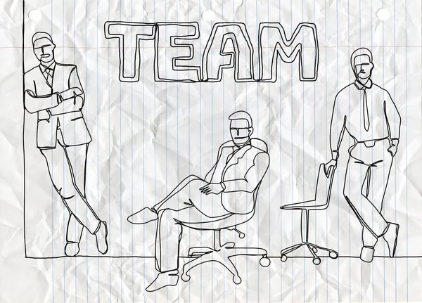 Business Team Continu Lijntekening — Stockvector