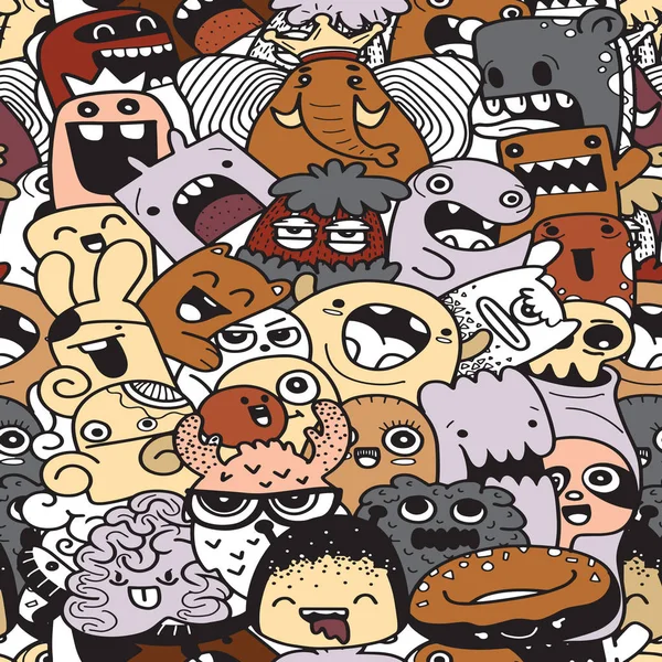 Boyama kitabı için seamless modeli komik canavarlar. Siyah ve fazlası