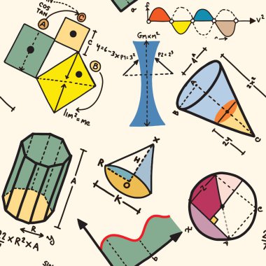 Modern color concept of mathematics for school, university and t clipart