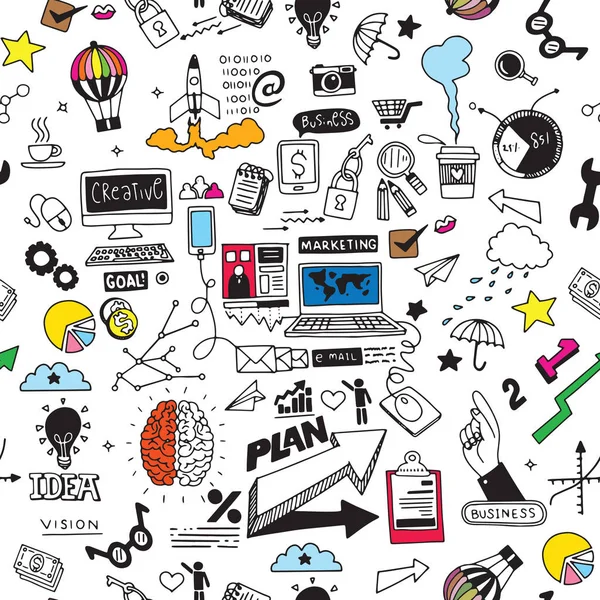 Üzleti doodles vázlat készlet, infographics elemek elszigetelt, ve — Stock Vector