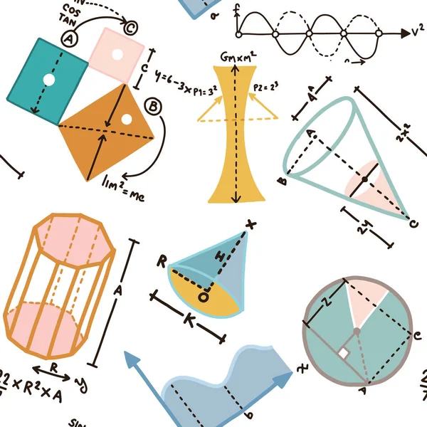 Moderno concetto di colore della matematica per la scuola, università e t — Vettoriale Stock