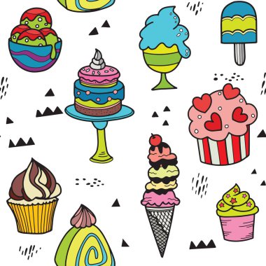 çocukça seamless modeli el ile tatlı İskandinav tarzı çizilmiş. Yaratıcı vektör çocukça arka plan için kumaş, tekstil