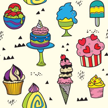 çocukça seamless modeli el ile tatlı İskandinav tarzı çizilmiş. Yaratıcı vektör çocukça arka plan için kumaş, tekstil