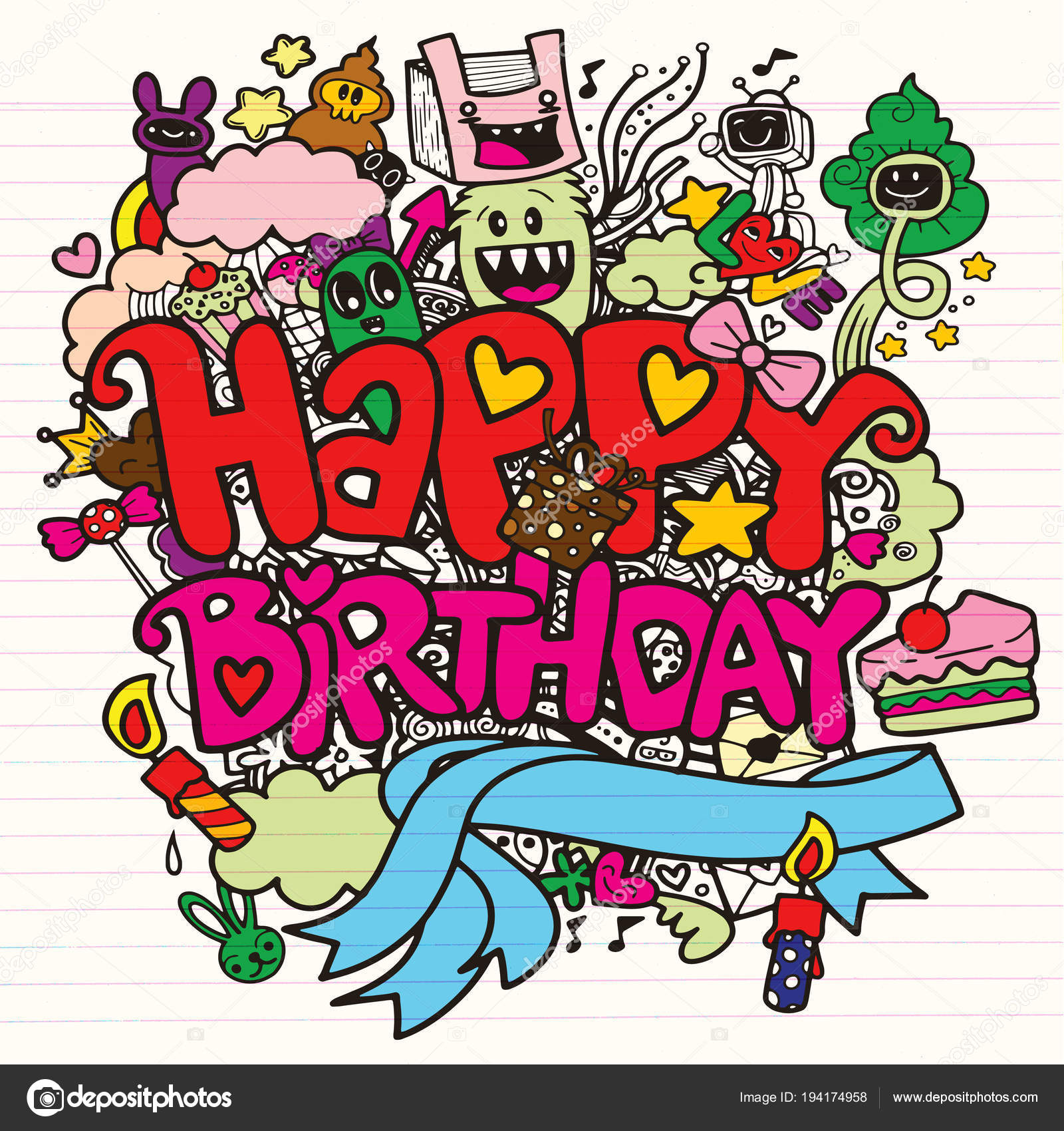 綺麗な誕生日 イラスト 手書き スーパーイラストコレクション