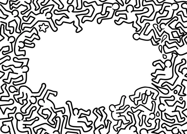 Ruční Kresba Doodle Vektorové Ilustrace Legrační Strana Lidí Plochý Design — Stockový vektor