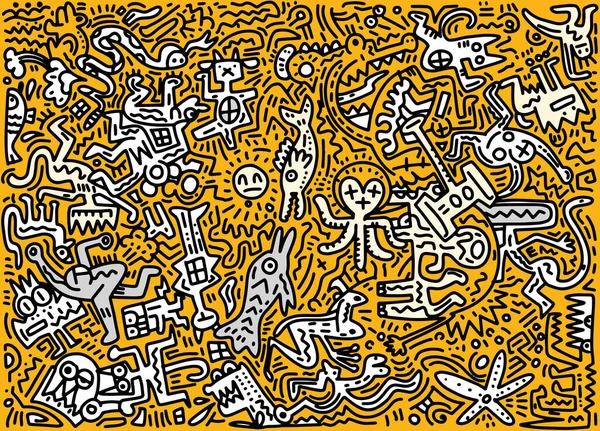 Abstrakter Hintergrund, handgezeichnete Vektor-Illustration von Doodle Fu — Stockvektor