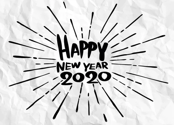 Happy 2020 New Year Greeting Card. Holiday Vector Illustration W — Stock Vector