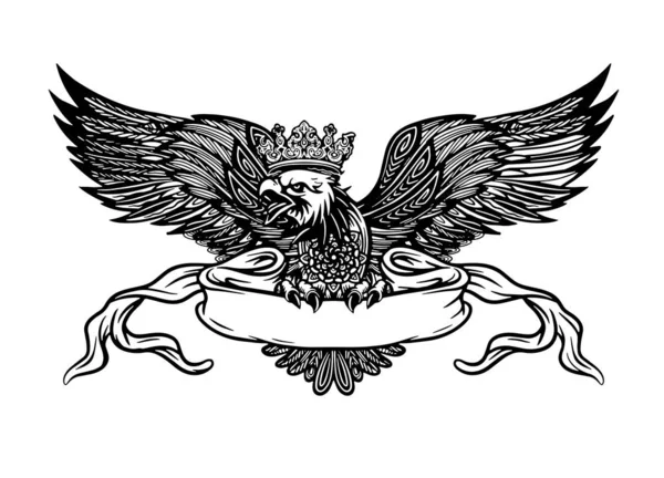 Eagle emblem isolated on white vector illustration. American symbol of freedom, This vector illustration can be used as a print — Stock Vector