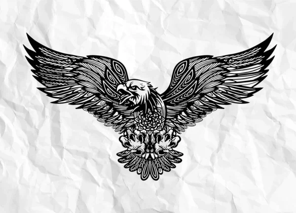 Emblème d'aigle isolé sur une illustration vectorielle blanche. Symbole américain de liberté, Cette illustration vectorielle — Image vectorielle