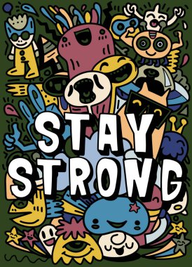 Çeşitli hayali karakterlerle sevimli ve eğlenceli, güçlü kalın! El.