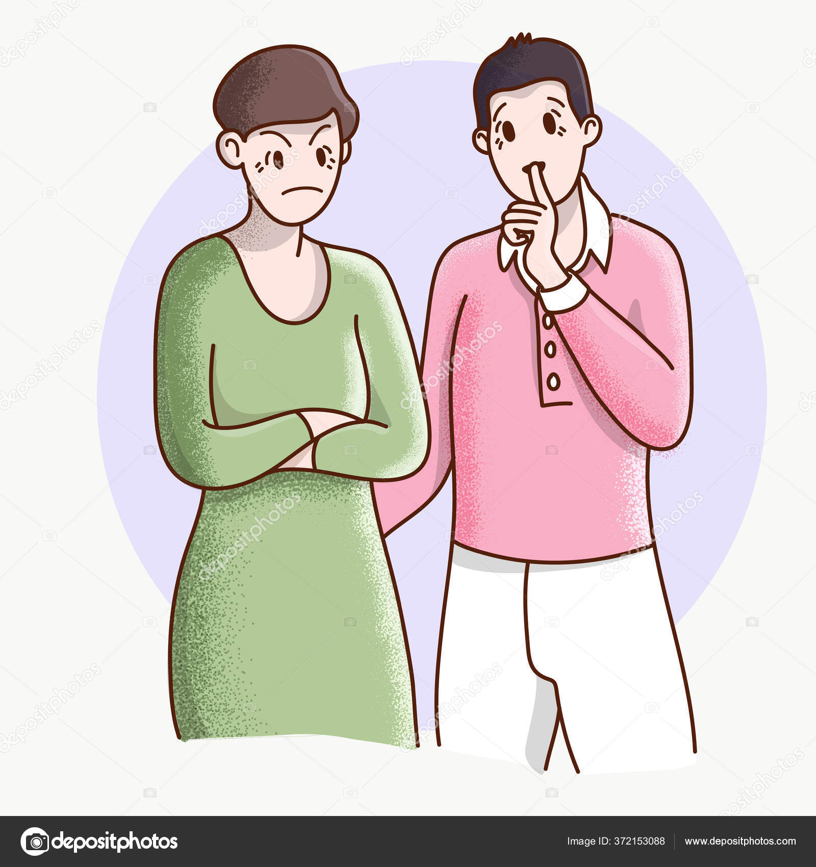 Couple Question Marks Vector Illustration Cartoon Man Woman Having Secrets  Stock Vector Image by ©9george #372153088