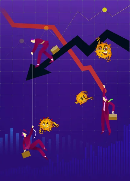 Die Aktienmärkte Stürzen Von Der Neuartigen Covid Virusangst Weltweite Investitionspreise — Stockvektor